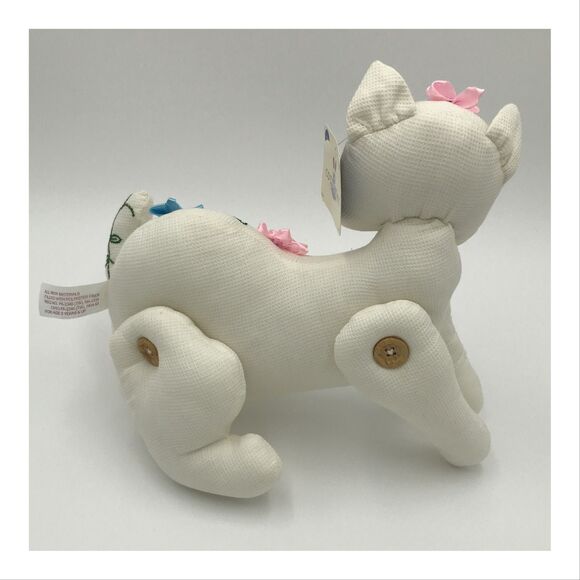 TL Toys Cat Kitten Embroidered Flowers Jointed Stuffed Plush Shelf Sitter 03 Tag - Picture 6 of 11